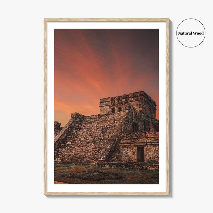 Tulum Mexico Fine Art Photo Print, El Castillo Mayan Ruins, Riviera Maya Wall Poster