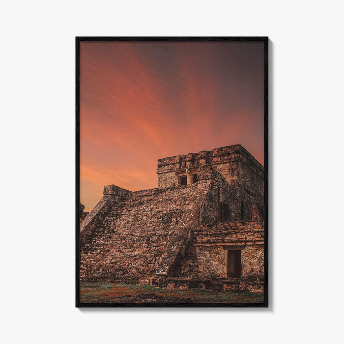 Tulum Mexico Fine Art Photo Print, El Castillo Mayan Ruins, Riviera Maya Wall Poster