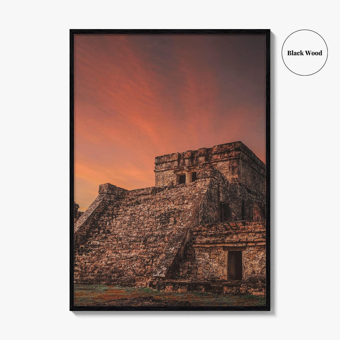 Tulum Mexico Fine Art Photo Print, El Castillo Mayan Ruins, Riviera Maya Wall Poster