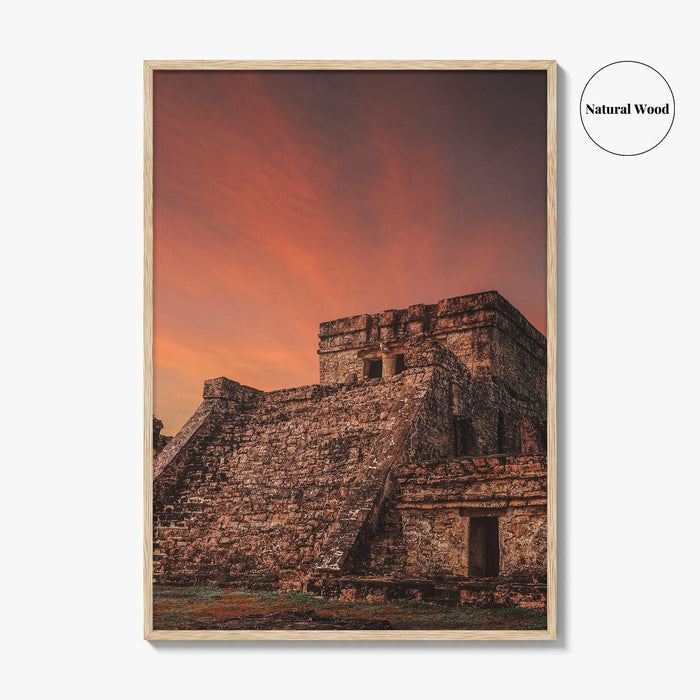 Tulum Mexico Fine Art Photo Print, El Castillo Mayan Ruins, Riviera Maya Wall Poster