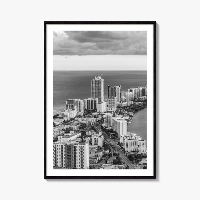 Miami Black and White Fine Art Photo Print, South Beach Florida Poster
