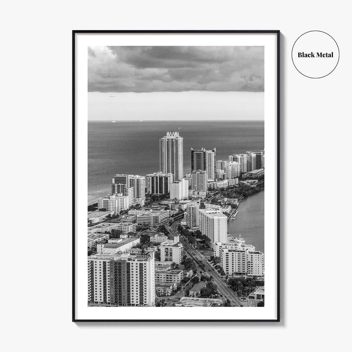 Miami Black and White Fine Art Photo Print, South Beach Florida Poster