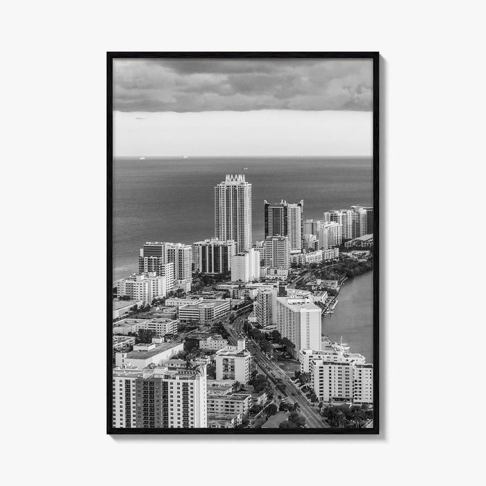 Miami Black and White Fine Art Photo Print, South Beach Florida Poster