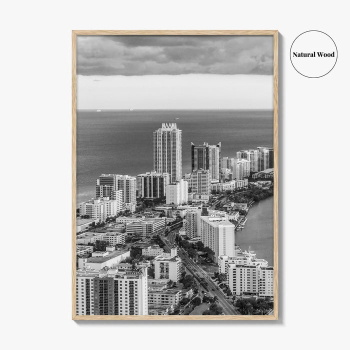 Miami Black and White Fine Art Photo Print, South Beach Florida Poster