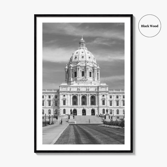St Paul Black and White Fine Art Photo Print, State Capitol, Minnesota Poster