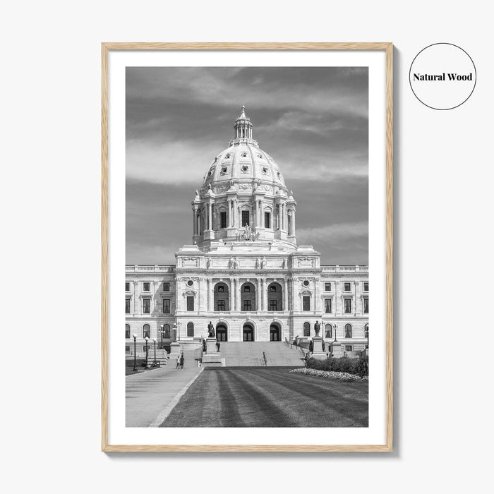 St Paul Black and White Fine Art Photo Print, State Capitol, Minnesota Poster