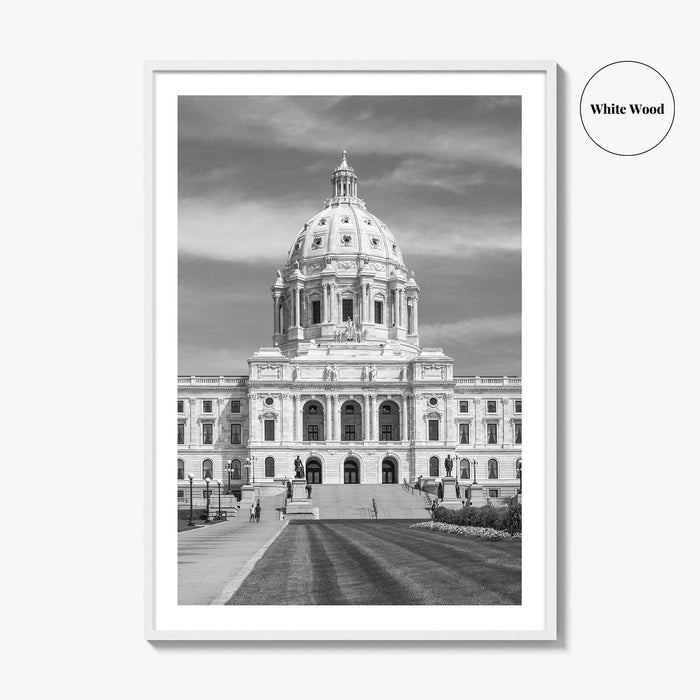 St Paul Black and White Fine Art Photo Print, State Capitol, Minnesota Poster