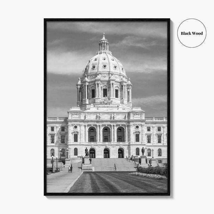St Paul Black and White Fine Art Photo Print, State Capitol, Minnesota Poster