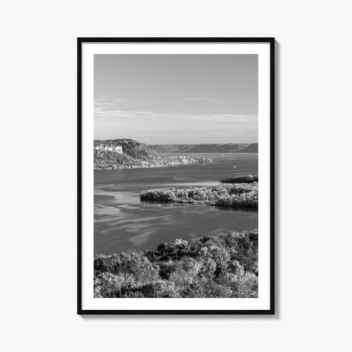 Mississippi River Black and White Fine Art Photo Print, Autumn Landscape USA Poster