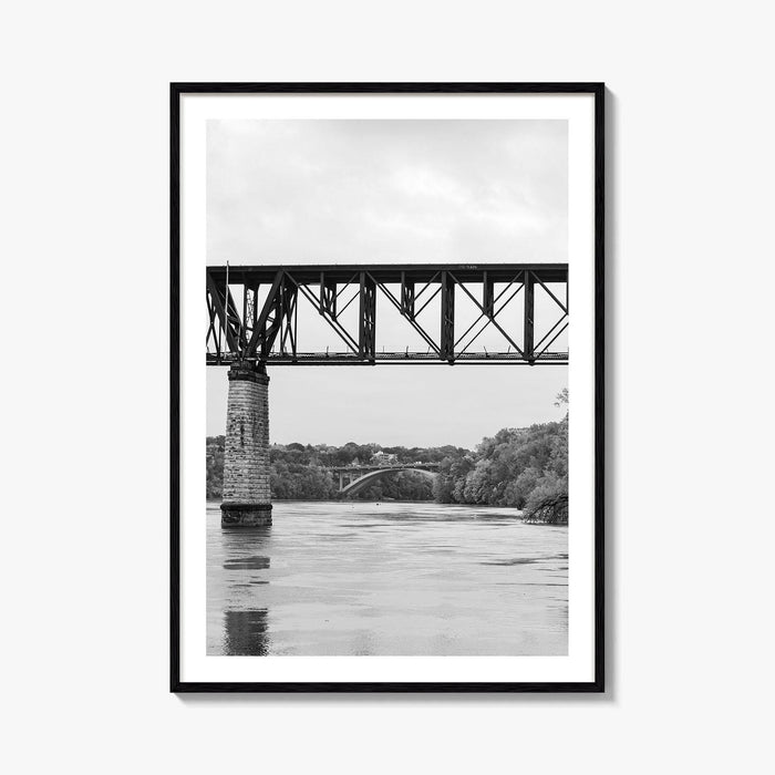 Mississippi River Minneapolis Black and White Fine Art Photo Print, Minnesota Poster