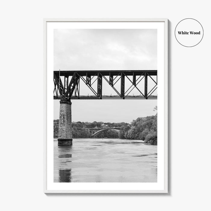 Mississippi River Minneapolis Black and White Fine Art Photo Print, Minnesota Poster