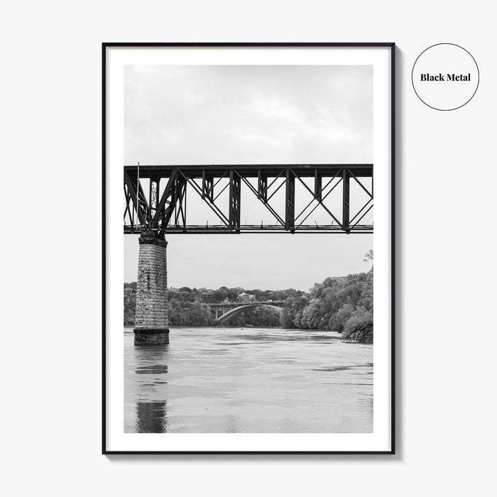Mississippi River Minneapolis Black and White Fine Art Photo Print, Minnesota Poster