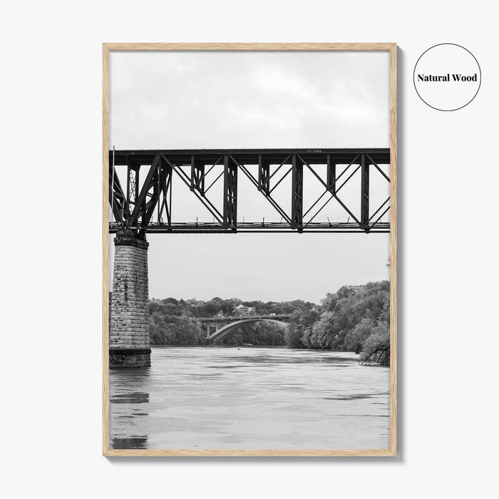 Mississippi River Minneapolis Black and White Fine Art Photo Print, Minnesota Poster