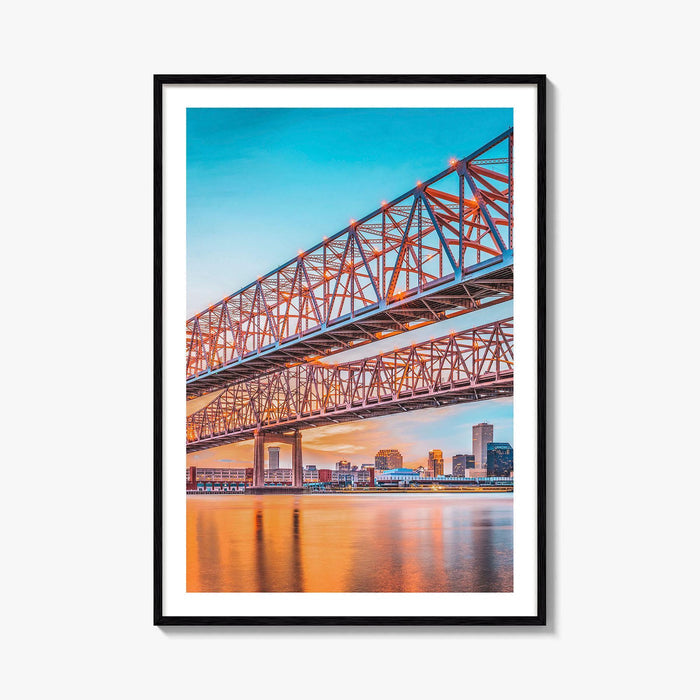 New Orleans Fine Art Photo Print, Louisiana, Mississippi River, Crescent City Connection Bridge, Poster
