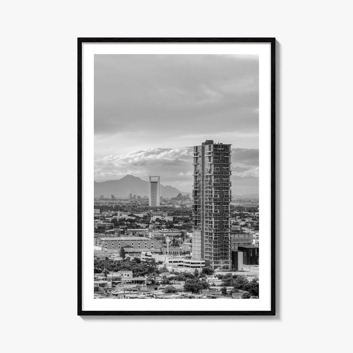 Monterrey Black and White Fine Art Photo Print, Mexico City View, Nuevo Leon Poster