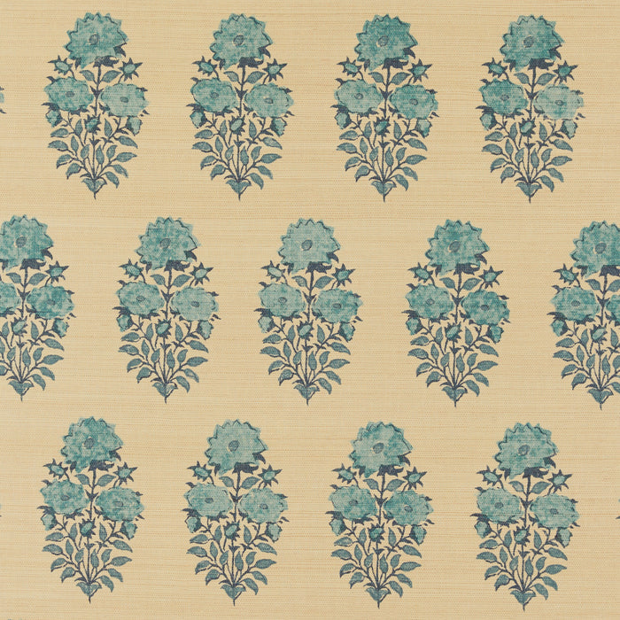 Mughal Flower Grasscloth Wallpaper
