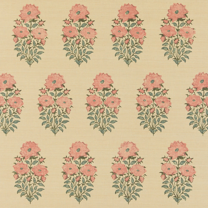Mughal Flower Grasscloth Wallpaper