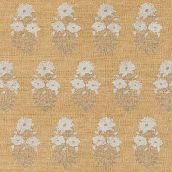 Mughal Flower Grasscloth Wallpaper