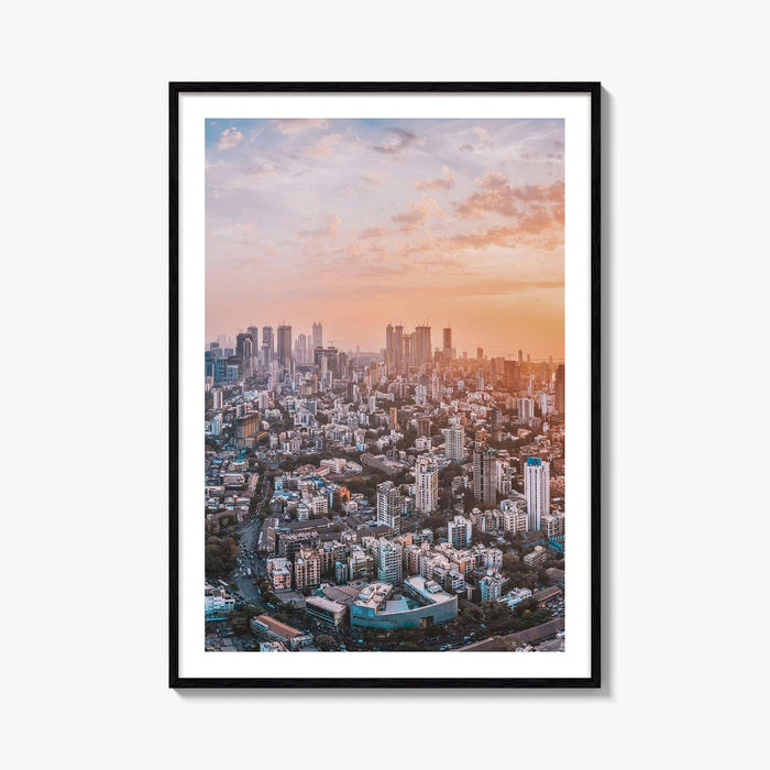 Mumbai Skyline Fine Art Photo Print, Bandra Worli Sea Link, Mahim Bay, India Poster