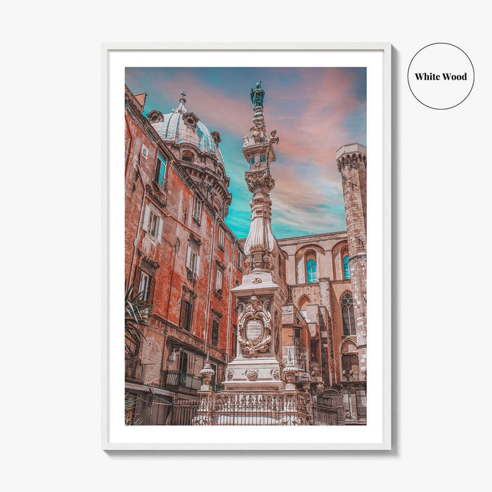 Naples Italy Fine Art Photo Print, Napoli Old Town, San Gennaro Obelisk Poster