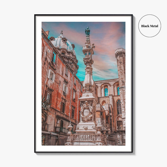 Naples Italy Fine Art Photo Print, Napoli Old Town, San Gennaro Obelisk Poster