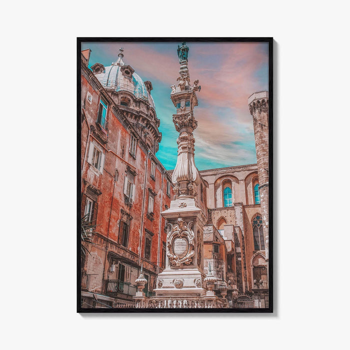 Naples Italy Fine Art Photo Print, Napoli Old Town, San Gennaro Obelisk Poster