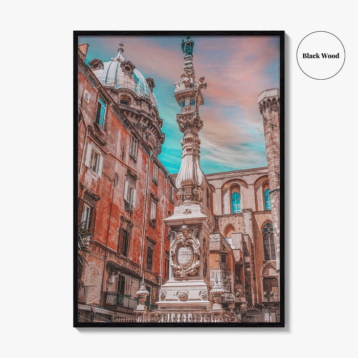 Naples Italy Fine Art Photo Print, Napoli Old Town, San Gennaro Obelisk Poster