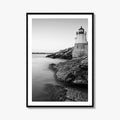 Newport Black and White Fine Art Photo Print, Castle Hill Lighthouse Rhode Island Poster