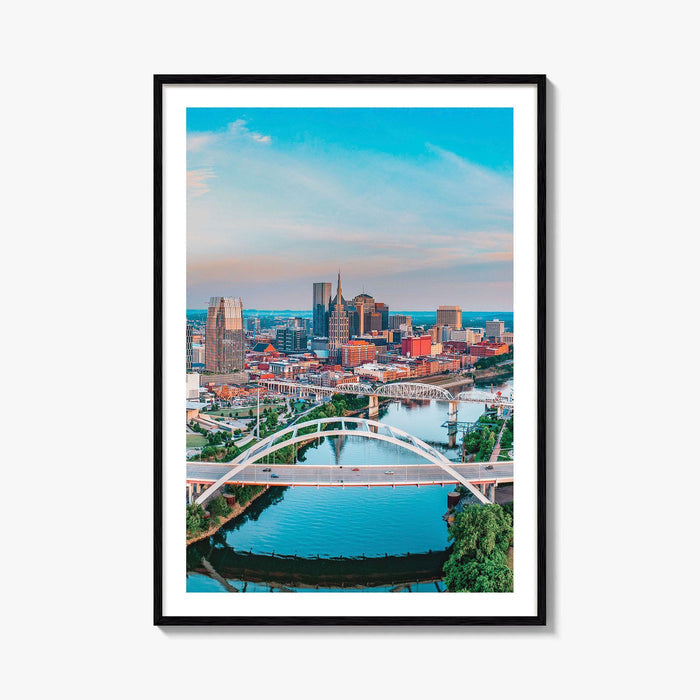 Nashville Skyline Fine Art Photo Print, Tennessee TN Aerial Wall Decor Poster, USA