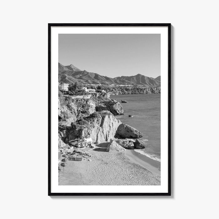 Nerja Black and White Fine Art Photo Print, Costa del Sol Spain Poster