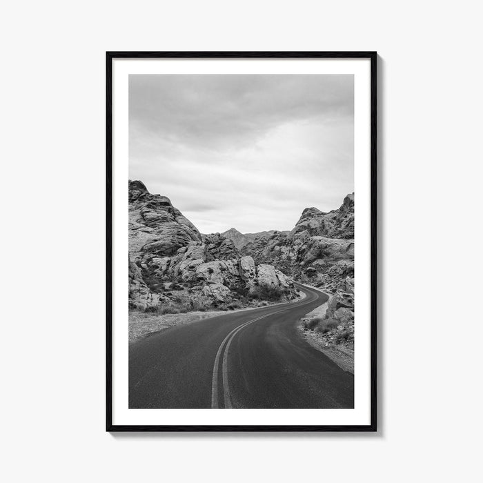 Valley of Fire Black and White Fine Art Photo Print, Nevada Las Vegas Poster