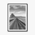 Shiprock New Mexico Black and White Fine Art Photo Print, Navajo Nation Poster USA