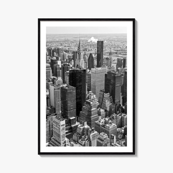 New York City Skyline Black and White Fine Art Photo Print, Manhattan Poster