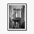 New York City Black and White Fine Art Photo Print, Manhattan Bridge, Brooklyn Poster