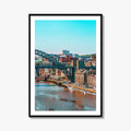 Newcastle Upon Tyne Blue Fine Art Photo Print, UK, Tyne Bridge, High Level