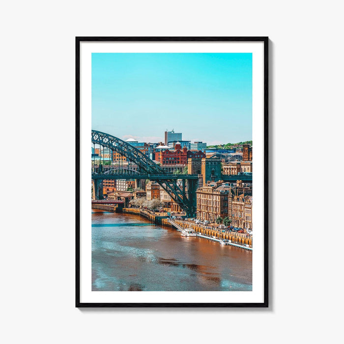 Newcastle Upon Tyne Blue Fine Art Photo Print, UK, Tyne Bridge, High Level