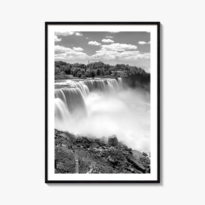 Niagara Falls Black and White Fine Art Photo Print, USA Canada Waterfall Ontario Poster