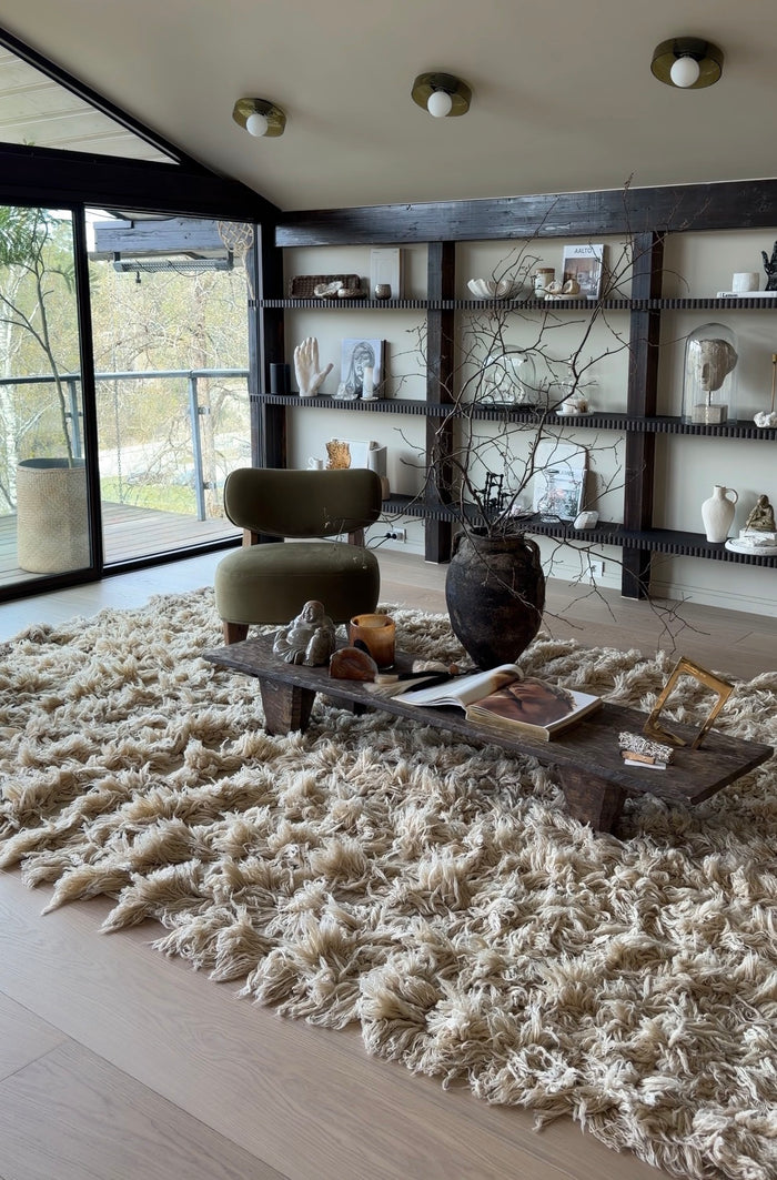 NORDIC LIGHT 01 Beige Wool Rug - Handknotted