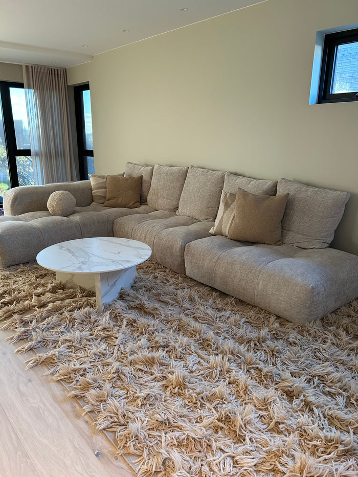 NORDIC LIGHT 01 Beige Wool Rug - Handknotted