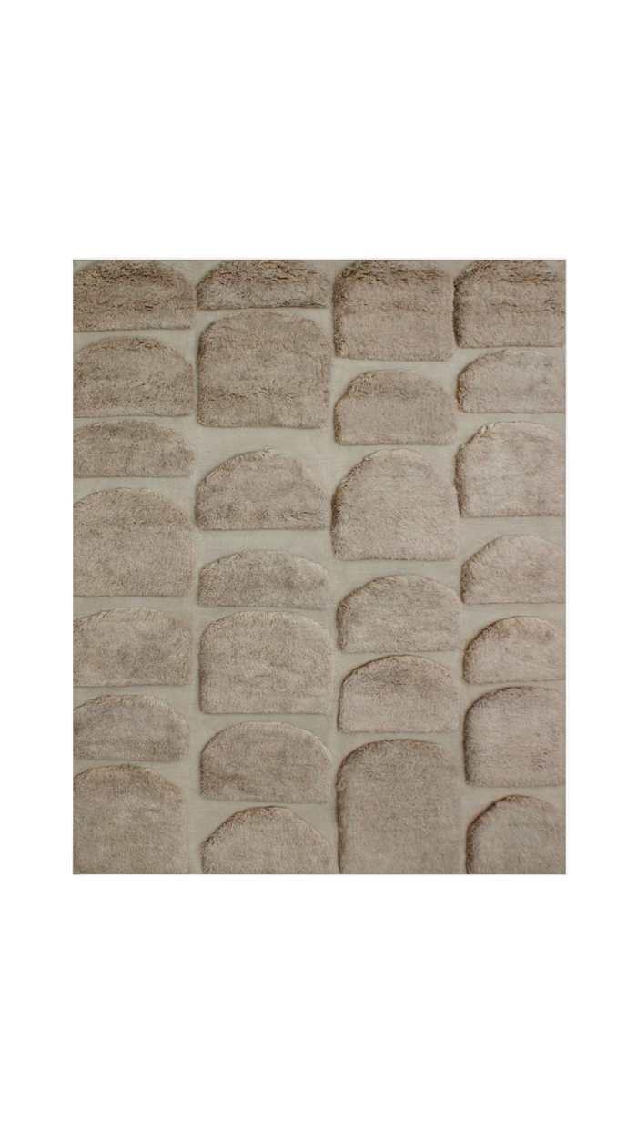 NORDIC LIGHT 03  Wool Rug - DARK BEIGE - Handknotted