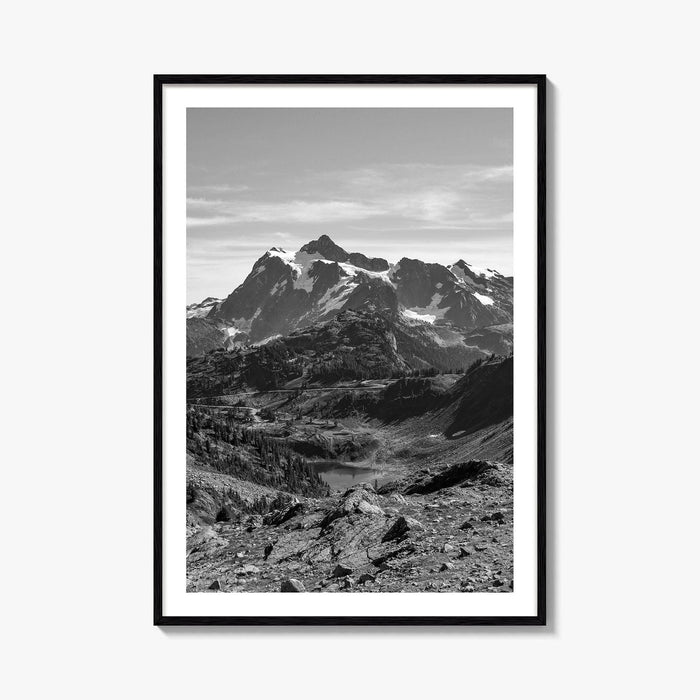 North Cascades Black and White Fine Art Photo Print, Mount Shuksan Washington Poster
