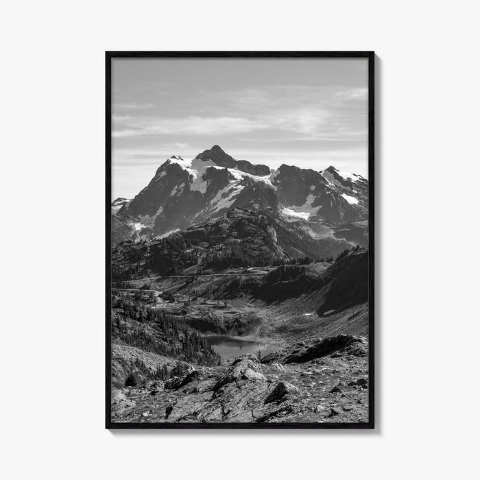 North Cascades Black and White Fine Art Photo Print, Mount Shuksan Washington Poster
