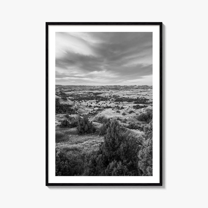 North Dakota Black and White Fine Art Photo Print, Theodore Roosevelt National Park Poster