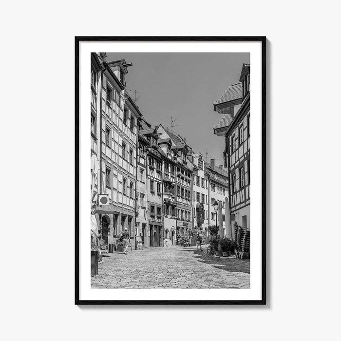 Nuremberg Black and White Fine Art Photo Print, Nürnberg Germany, Weissgerbergasse