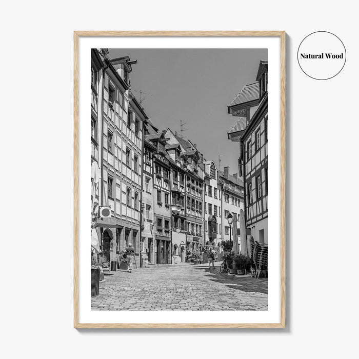 Nuremberg Black and White Fine Art Photo Print, Nürnberg Germany, Weissgerbergasse