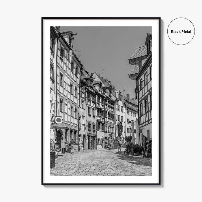 Nuremberg Black and White Fine Art Photo Print, Nürnberg Germany, Weissgerbergasse