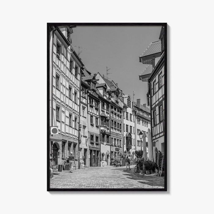 Nuremberg Black and White Fine Art Photo Print, Nürnberg Germany, Weissgerbergasse
