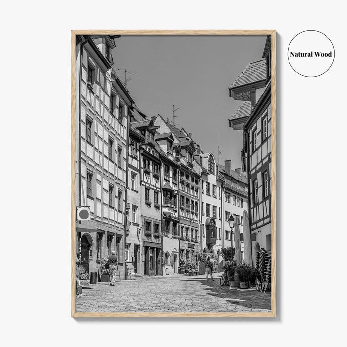 Nuremberg Black and White Fine Art Photo Print, Nürnberg Germany, Weissgerbergasse