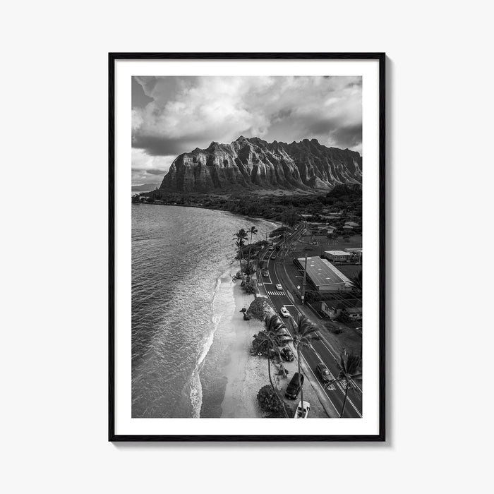 Oahu Black and White Fine Art Photo Print, Hawaii Beach Wall Decor Poster, Honolulu