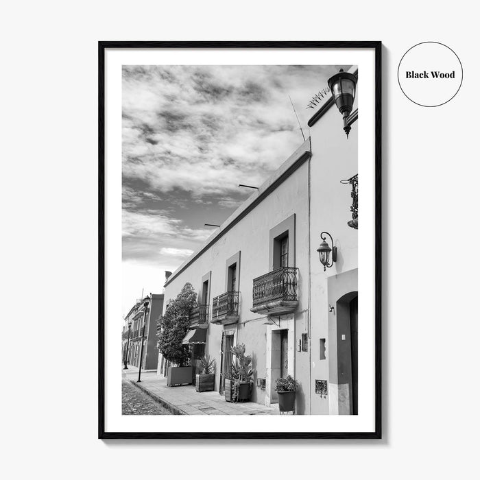 Oaxaca de Juarez Black and White Fine Art Photo Print, Mexico Poster